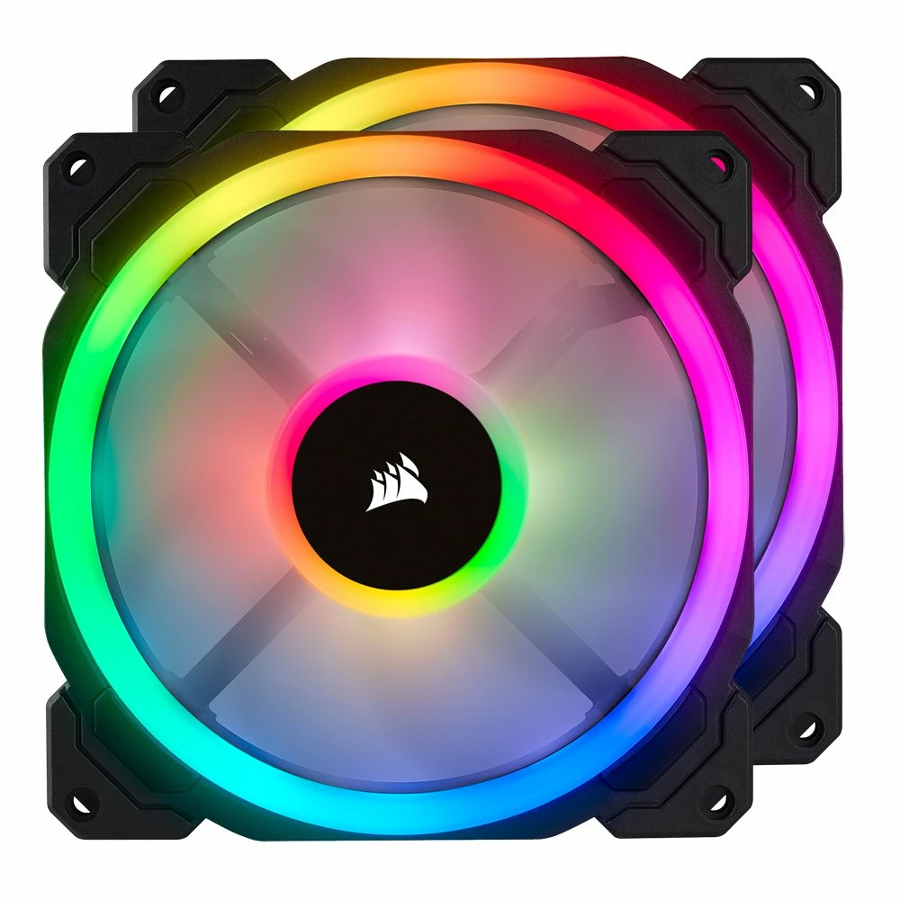 Corsair LL140 RGB Hydraulic Bearing 140mm Case Fan With Lighting Node Pro - Twin Pack 1 Corsair LL140 RGB Hydraulic Bearing 140mm Case Fan With Lighting Node Pro - Twin Pack