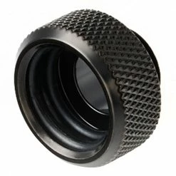 Bitspower G 1/4" Straight Ridged Compression Fitting - Black