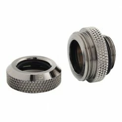 Bitspower G 1/4" Enhanced Straight Compression Fitting - Black Sparkle