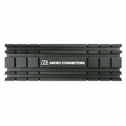 Micro Connectors M.2 2280 SSD Low-Profile Heat Sink Kit - Black Heat Resistant Silicone Rings Included To Secure Heat Sinks; Low Profile With 5mm Height; Total Height Of 8.6mm With M.2 NVMe Installed; Works With PS5 M.2 NVMe Storage Upgrade