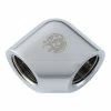 Bitspower 90-Degree With Dual Inner G1/4" Extender - Silver Shining