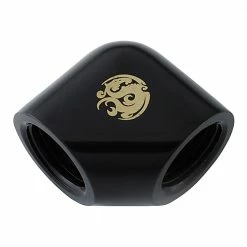 Bitspower 90-Degree With Dual Inner G1/4" Extender - Matte Black