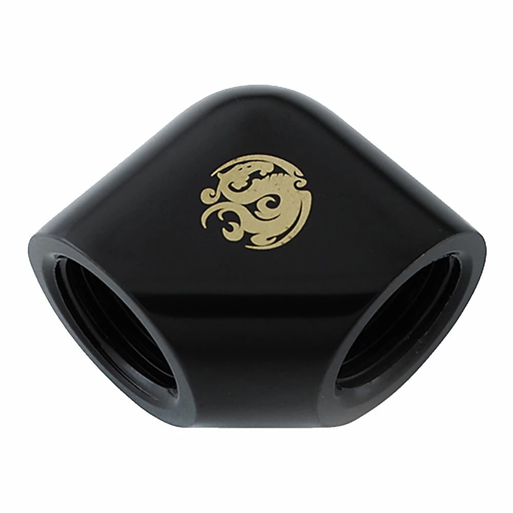 Bitspower 90-Degree With Dual Inner G1/4" Extender - Matte Black 1 Bitspower 90-Degree With Dual Inner G1/4" Extender - Matte Black