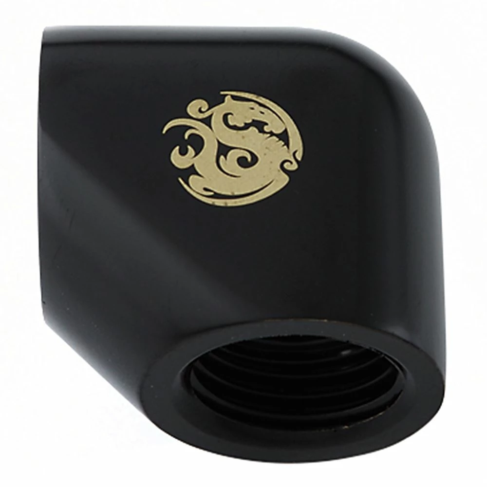 Bitspower 90-Degree With Dual Inner G1/4" Extender - Matte Black 2 Bitspower 90-Degree With Dual Inner G1/4" Extender - Matte Black - Image 2