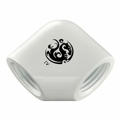 Bitspower 90-Degree With Dual Inner G1/4" Extender - Deluxe White