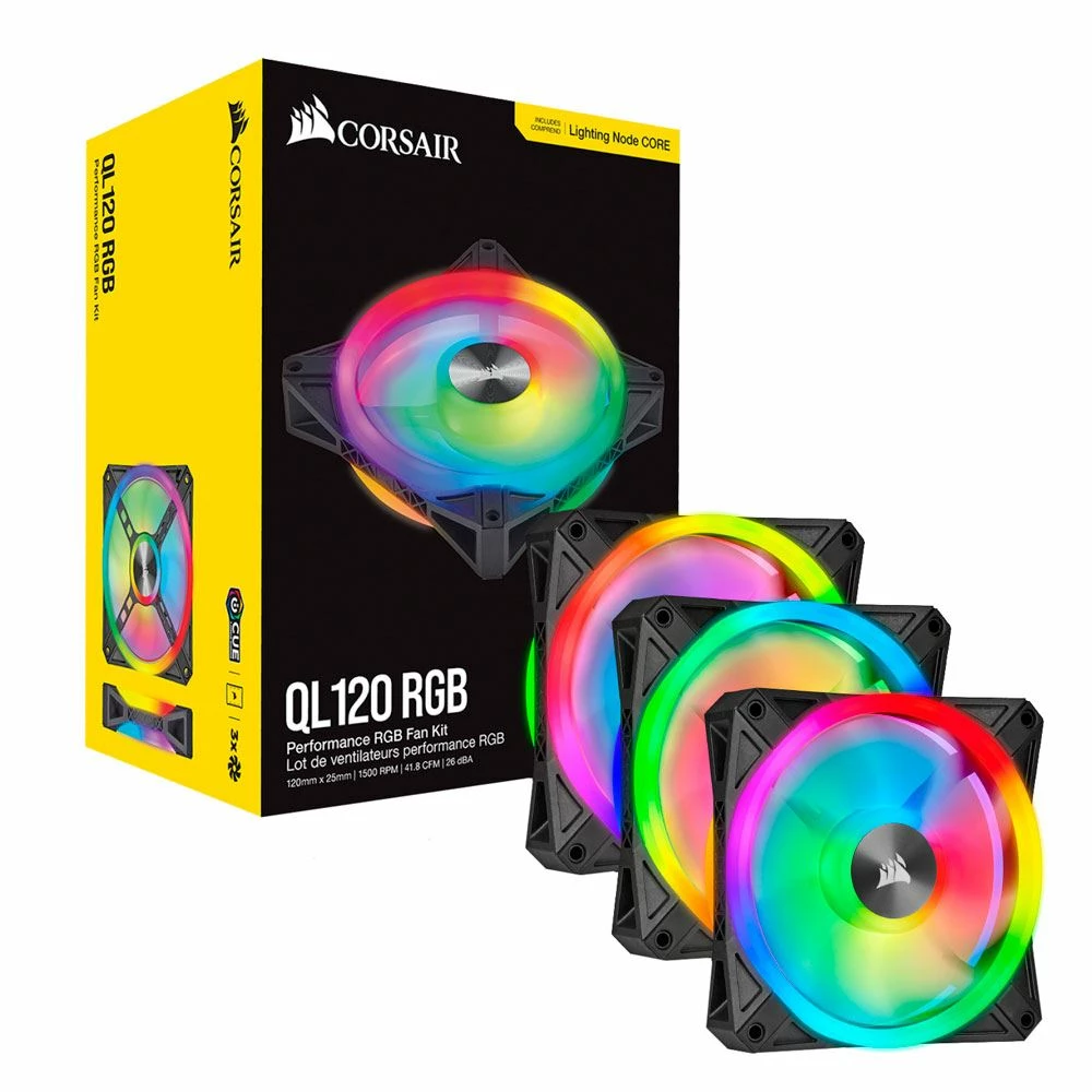 Corsair QL120 RGB Hydraulic Bearing 120mm Case Fan - 3 Pack 5 Corsair QL120 RGB Hydraulic Bearing 120mm Case Fan - 3 Pack - Image 5
