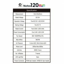 Bitspower Touchaqua Notos RGB 120mm Case Fan - 3 Pack -LIAN LI Sales 616731 051508 04 front zoom