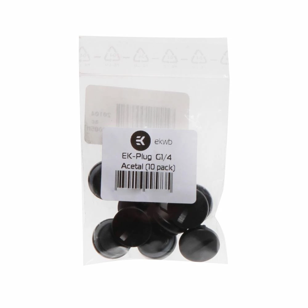 EKWB PLUG G1/4 Acetal - Black (10 Pack) 3 EKWB PLUG G1/4 Acetal - Black (10 Pack) - Image 3