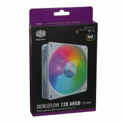 Cooler Master SickleFlow 120 V2 ARGB White Edition Rifle Bearing 120mm Case Fan -LIAN LI Sales 629348 199703 03 package zoom