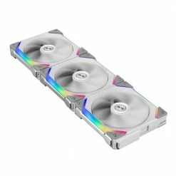 Lian Li UNI SL140 RGB Fluid Dynamic Bearing 140mm Case Fan - White Two Pack -LIAN LI Sales 638098 281261 04 front zoom