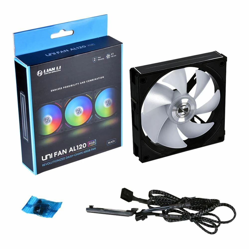 Lian Li UNI AL120 RGB Fluid Dynamic Bearing 120mm Case Fan - Black 3 Lian Li UNI AL120 RGB Fluid Dynamic Bearing 120mm Case Fan - Black - Image 3