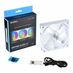Lian Li UNI AL120 RGB Fluid Dynamic Bearing 120mm Case Fan - White -LIAN LI Sales 638106 281352 03 package zoom