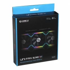 Lian Li UNI Fan SL140 Fluid Dynamic Bearing 140mm Case Fan - Black -LIAN LI Sales 638127 281618 03 package zoom