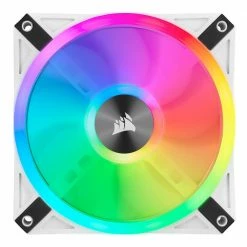 Corsair QL120 White RGB Hydraulic Bearing 120mm Case Fan - 3 Pack With ICUE Node CORE