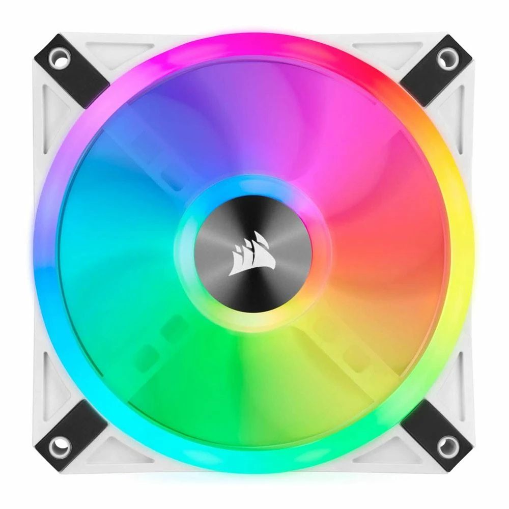 Corsair QL120 White RGB Hydraulic Bearing 120mm Case Fan - 3 Pack With ICUE Node CORE 2 Corsair QL120 White RGB Hydraulic Bearing 120mm Case Fan - 3 Pack With ICUE Node CORE - Image 2