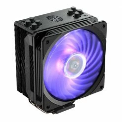 Cooler Master Hyper 212 RGB Black Edition CPU Air Cooler SF120R RGB Fan; Anodized Gun-Metal Black; Brushed Nickel Fins; 4 Copper Direct Contact Heat Pipes