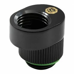 Bitspower Path Alignment Fitting - Glorious Black 2 Pieces -LIAN LI Sales 649831 408039 02 front zoom