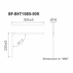 Bitspower Pre-bent 90-Degree Brass Hard Tubing OD16MM Black Sparkle - Length 220x300MM 6 Bitspower Pre-bent 90-Degree Brass Hard Tubing OD16MM Black Sparkle - Length 220x300MM -LIAN LI Sales 649834 407999 03 front zoom