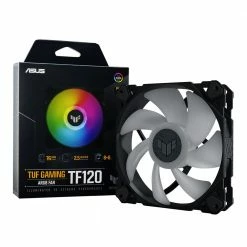 ASUS TUF Gaming TF120 ARGB Chassis Fan 3-Pin Customizable LEDs Blade; Advanced Fluid Dynamic Bearing; 120mm PWM Control; Anti-vibration Pads