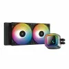 Deep Cool LS520 High-Performance Liquid CPU Cooler 240mm Radiator; 120mm A-RGB PWM Fan With Auto-RGB Function; Infinity Mirror Cap Design; Customizable Logo Plate